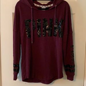 Victoria’s Secret PINK Hoodie Black Sequins Logo